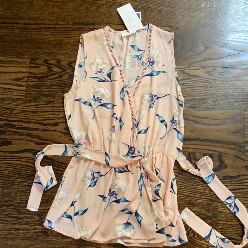 floral pink blouse/tank top